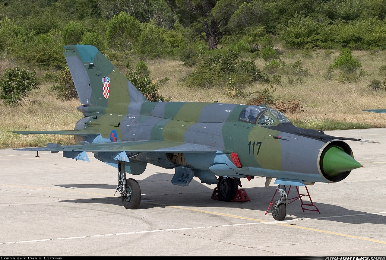 Croatia - Air Force Mikoyan-Gurevich MiG-21bisD 117 at Zadar (- Zemunik) (ZAD / LDZD), Croatia