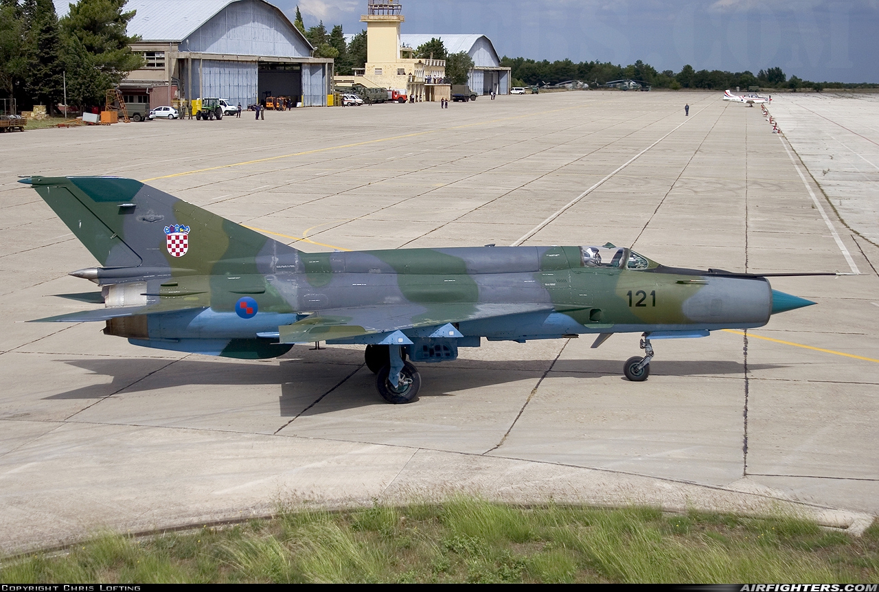 Croatia - Air Force Mikoyan-Gurevich MiG-21bisD 121 at Zadar (- Zemunik) (ZAD / LDZD), Croatia