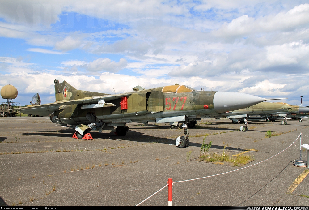 East Germany - Air Force Mikoyan-Gurevich MiG-23MF 577 at Berlin - Gatow (GWW / EDUG), Germany