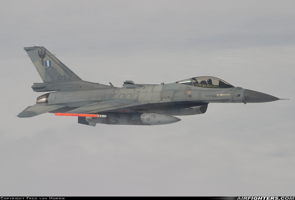 Greece - Air Force General Dynamics F-16C Fighting Falcon 073 at In Flight - Refueling Track TRA3 and 6, Netherlands