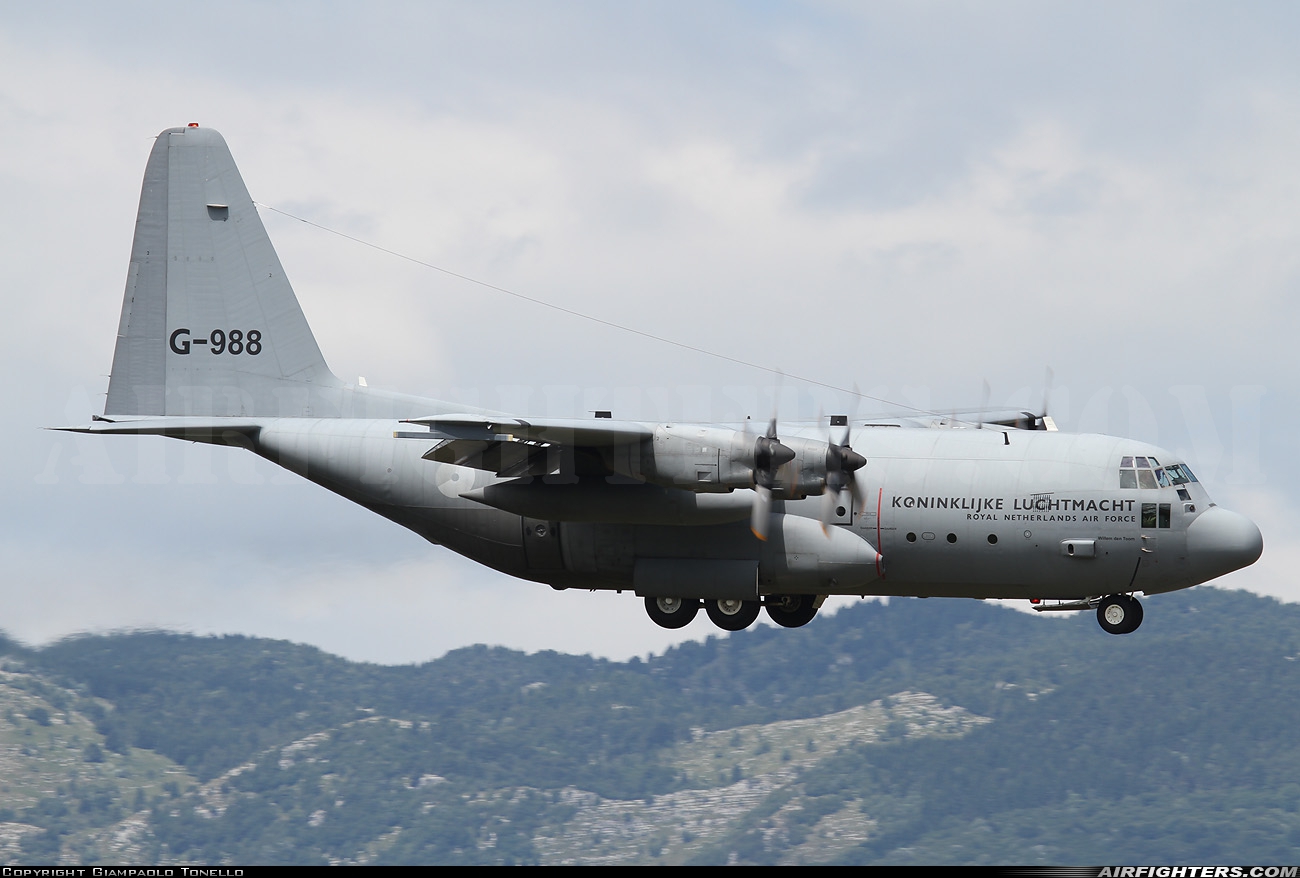 Netherlands - Air Force Lockheed C-130H Hercules (L-382) G-988 at Aviano (- Pagliano e Gori) (AVB / LIPA), Italy