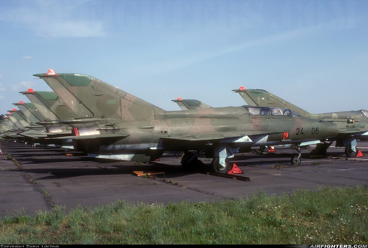 Germany - Air Force Mikoyan-Gurevich MiG-21US 24+06 at Rothenburg (EDBR), Germany
