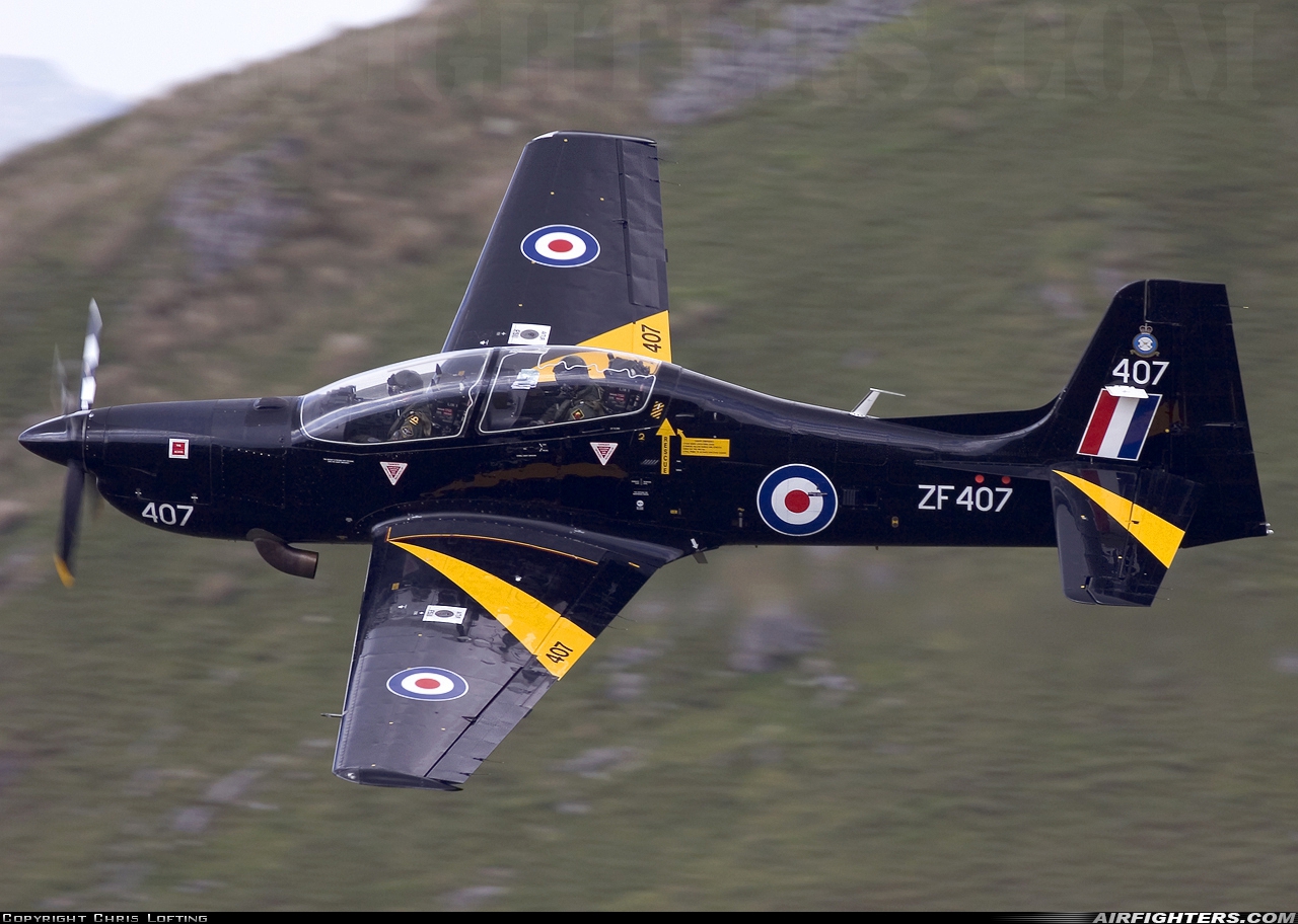 UK - Air Force Short Tucano T1 ZF407 at Off-Airport - Machynlleth Loop Area, UK