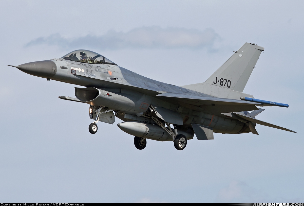 Netherlands - Air Force General Dynamics F-16AM Fighting Falcon J-870 at Breda - Gilze-Rijen (GLZ / EHGR), Netherlands