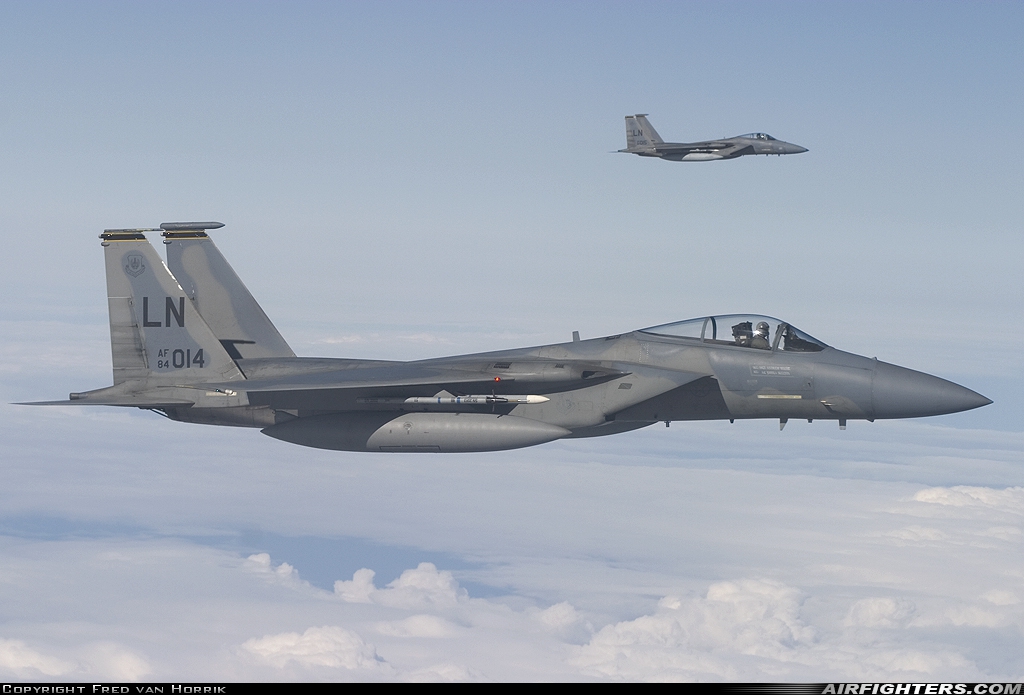 USA - Air Force McDonnell Douglas F-15C Eagle 84-0014 at In Flight - Refueling Track TRA3 and 6, Netherlands