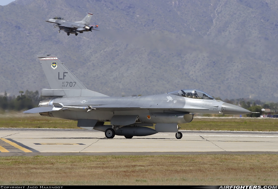 USA - Air Force General Dynamics F-16A Fighting Falcon 93-0707 at Glendale (Phoenix) - Luke AFB (LUF / KLUF), USA