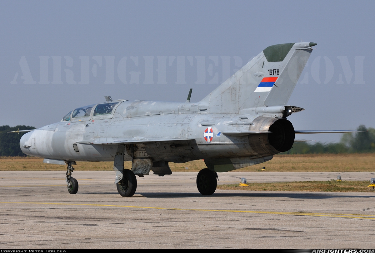 Serbia - Air Force Mikoyan-Gurevich MiG-21UM 16178 at Belgrade - Batajnica (BJY / LYBT), Serbia