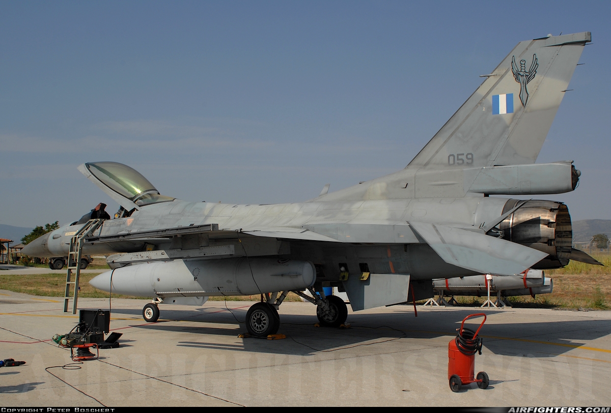 Greece - Air Force General Dynamics F-16C Fighting Falcon 059 at Nea Anghialos (VOL / LGBL), Greece