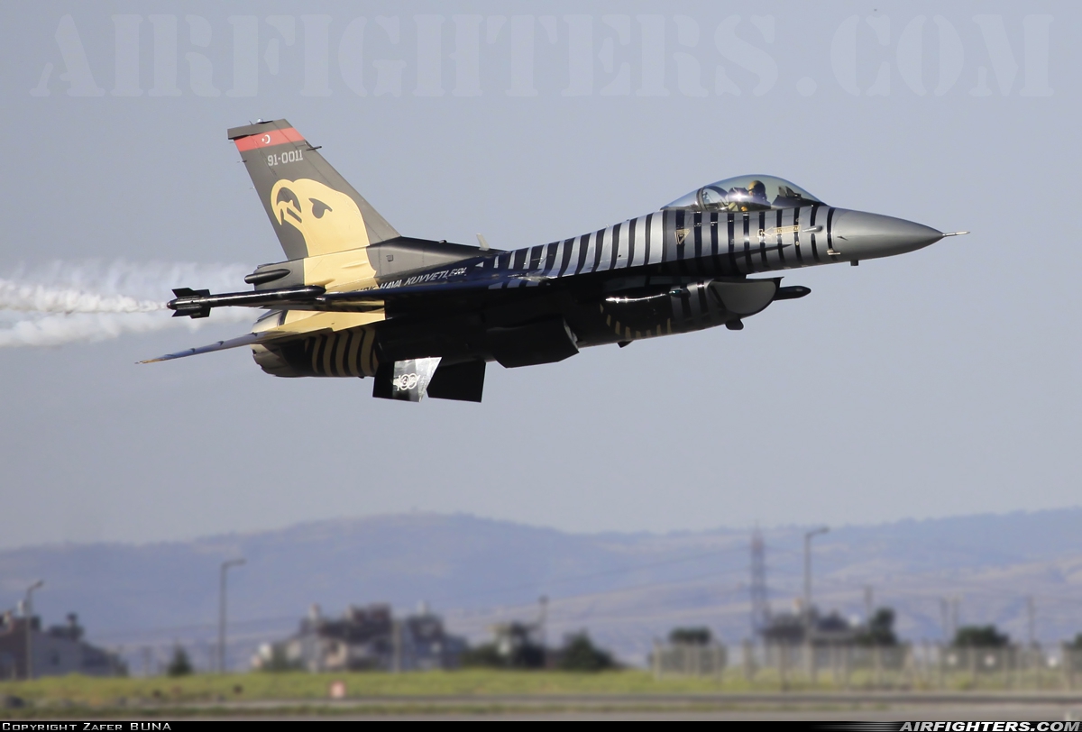 Türkiye - Air Force General Dynamics F-16C Fighting Falcon 91-0011 at Afyon (LTAH), Türkiye