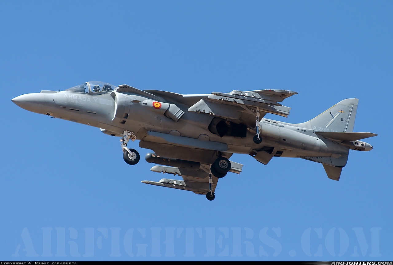 Spain - Navy McDonnell Douglas EAV-8B+ Harrier II VA.1B-35 at Seville - Moron de la Frontera (OZP / LEMO), Spain
