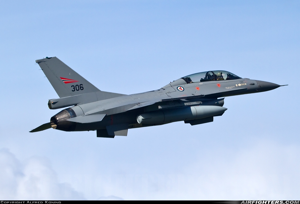 Norway - Air Force General Dynamics F-16BM Fighting Falcon 306 at Orland (OLA / ENOL), Norway