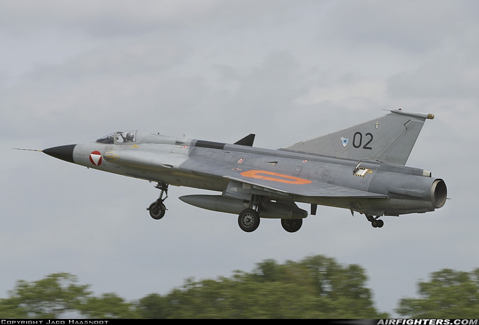 Austria - Air Force Saab J35Oe MkII Draken 02 at Breda - Gilze-Rijen (GLZ / EHGR), Netherlands