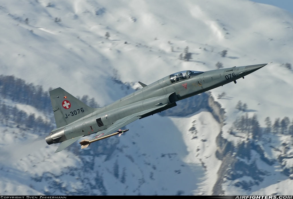 Switzerland - Air Force Northrop F-5E Tiger II J-3076 at Sion (- Sitten) (SIR / LSGS / LSMS), Switzerland