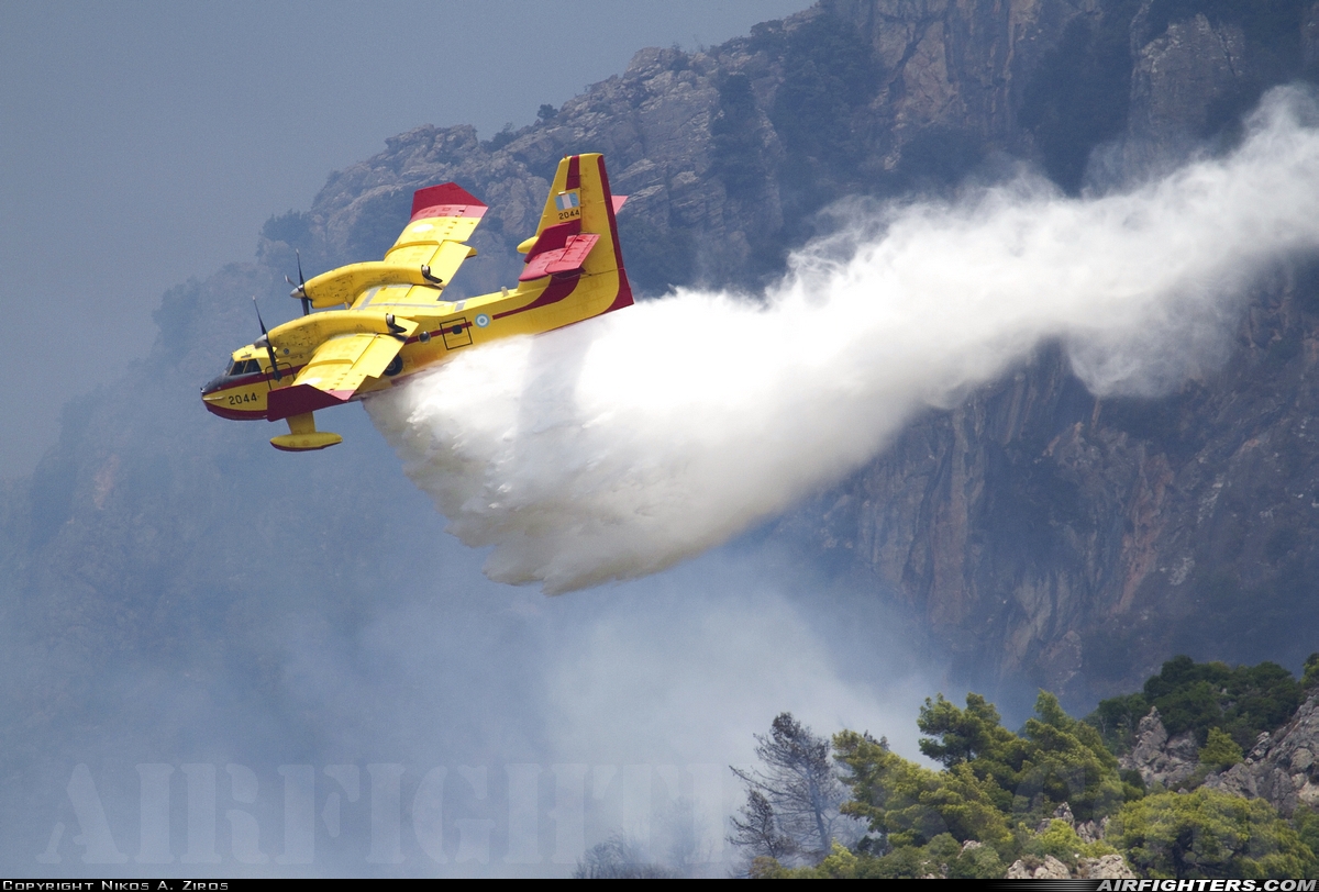 Greece - Air Force Canadair CL-415GR 2044 at Off-Airport - Messinia, Greece