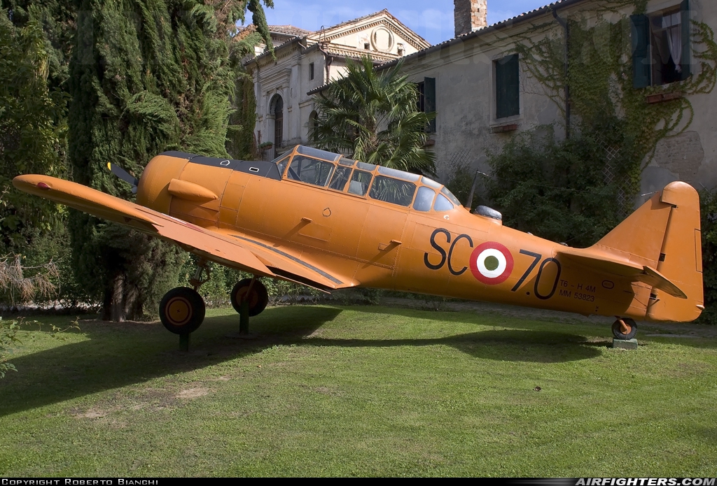 Italy - Air Force North American T-6H Texan MM53823 at Off-Airport - Due Carrare, Italy