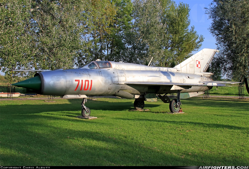 Poland - Air Force Mikoyan-Gurevich MiG-21PFM 7101 at Off-Airport - Wroclaw, Poland