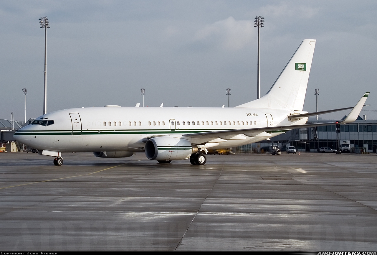 Saudi Arabia - Air Force Boeing 737-7DP BBJ HZ-101 at Munich (- Franz Josef Strauss) (MUC / EDDM), Germany