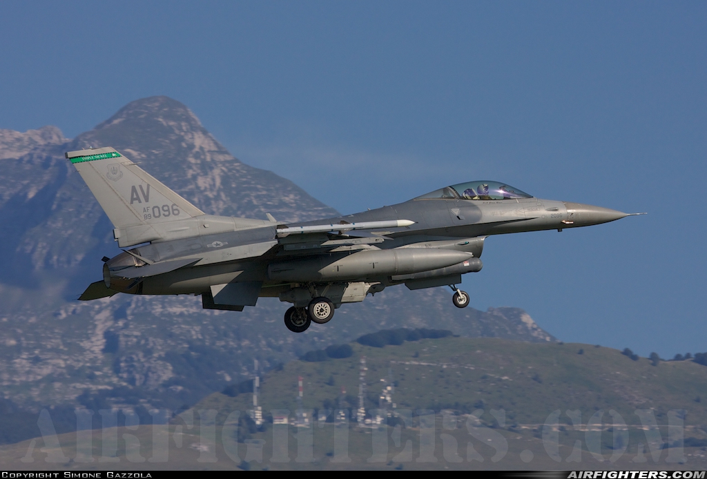 USA - Air Force General Dynamics F-16C Fighting Falcon 89-2096 at Aviano (- Pagliano e Gori) (AVB / LIPA), Italy