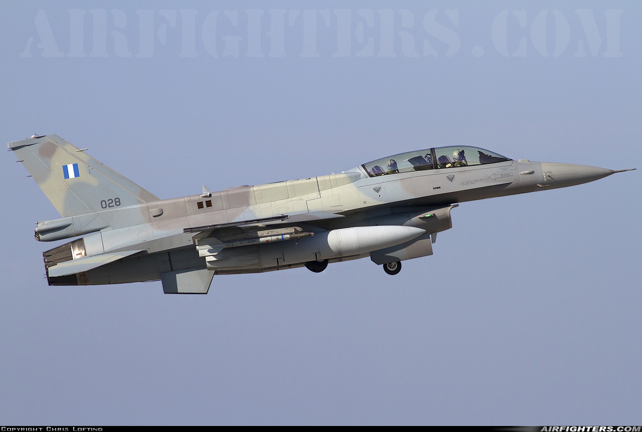 Greece - Air Force General Dynamics F-16D Fighting Falcon 028 at Araxos (GPA / LGRX), Greece