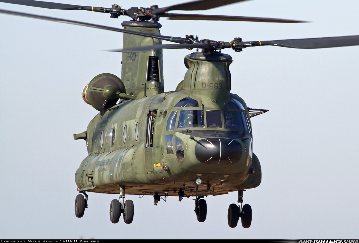 Netherlands - Air Force Boeing Vertol CH-47D Chinook D-663 at Off-Airport - Oirschotse Heide (GLV5), Netherlands
