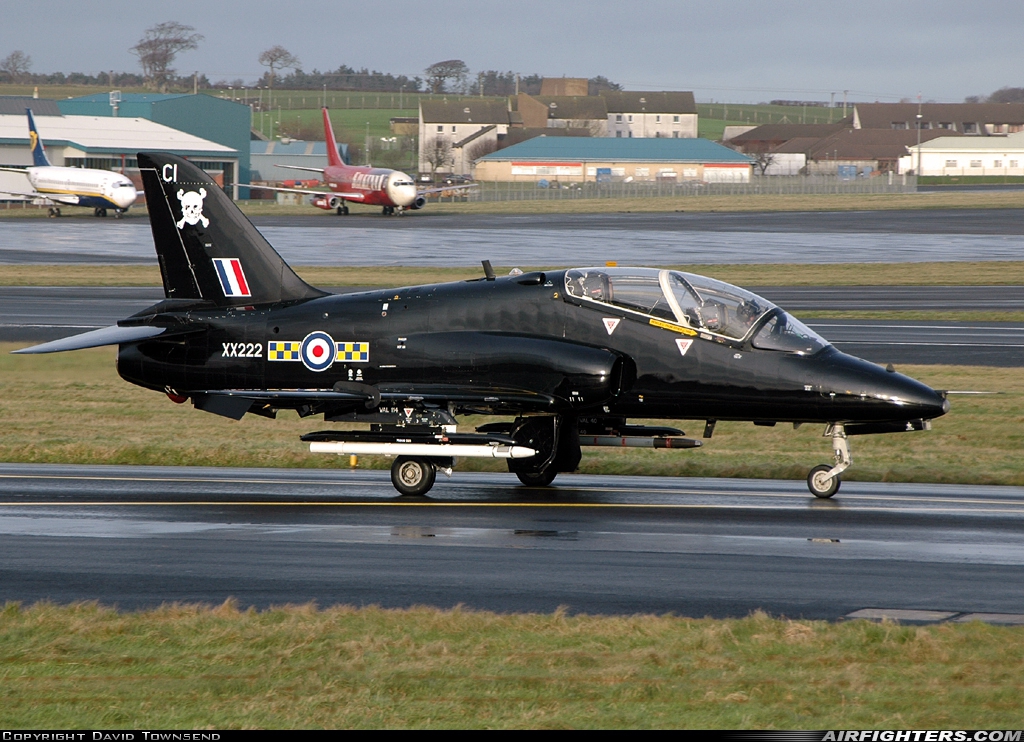 UK - Air Force British Aerospace Hawk T.1A XX222 at Glasgow - Prestwick (PIK / EGPK), UK