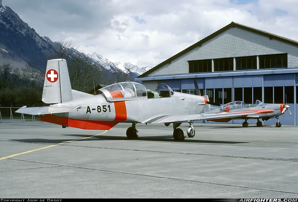 Switzerland - Air Force Pilatus P-3-05 A-851 at Interlaken (LSMI), Switzerland