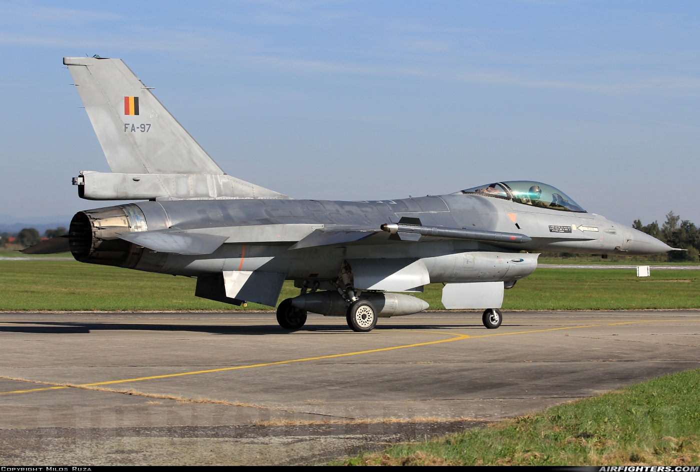 Belgium - Air Force General Dynamics F-16AM Fighting Falcon FA-97 at Hradec Kralove (LKHK), Czech Republic