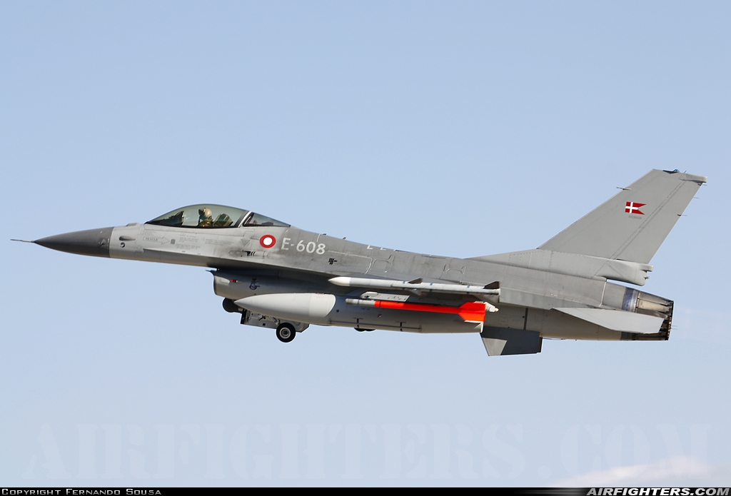 Denmark - Air Force General Dynamics F-16AM Fighting Falcon E-608 at Monte Real (BA5) (LPMR), Portugal