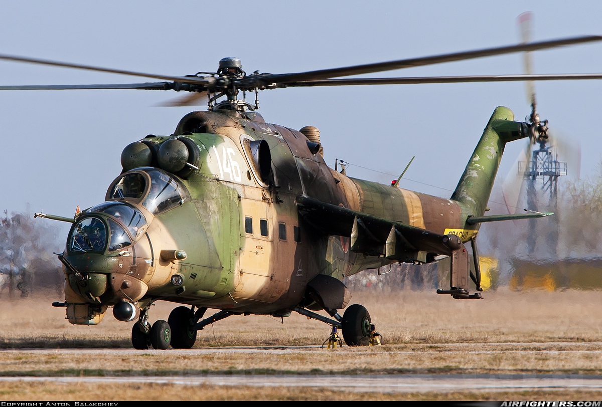 Bulgaria - Air Force Mil Mi-35 (Mi-24V) 146 at Plovdiv (- Krumovo) (PDV / LBPD), Bulgaria