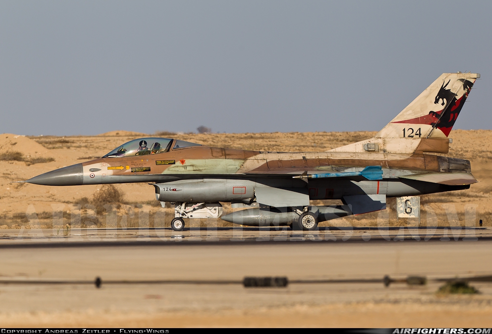 Israel - Air Force General Dynamics F-16A Fighting Falcon 124 at Nevatim (LLNV), Israel