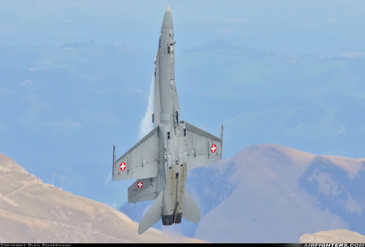 Switzerland - Air Force McDonnell Douglas F/A-18C Hornet J-5004 at Off-Airport - Axalp, Switzerland