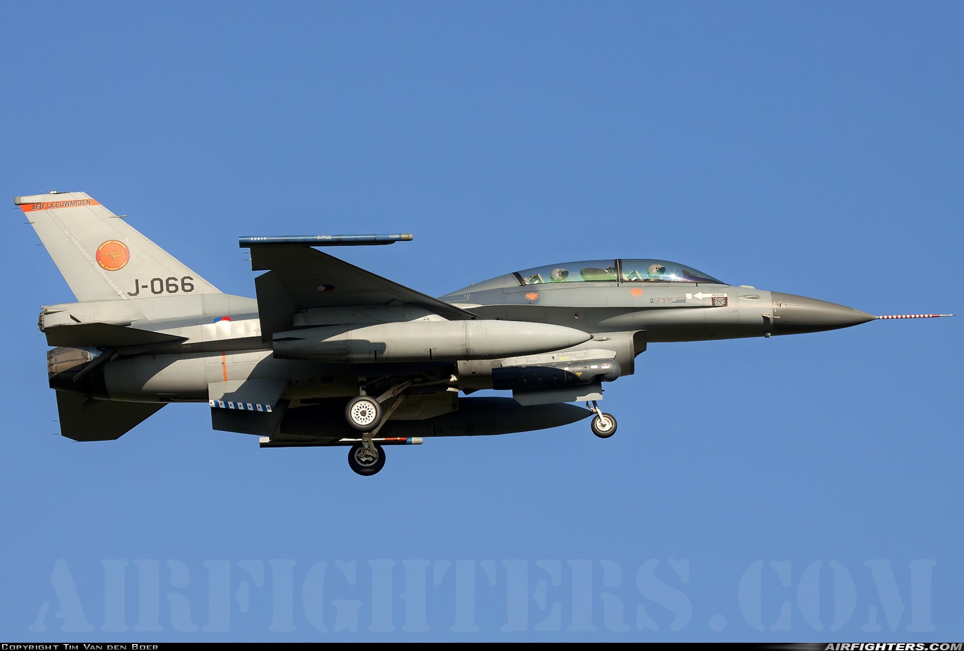 Netherlands - Air Force General Dynamics F-16BM Fighting Falcon J-066 at Kleine Brogel (EBBL), Belgium