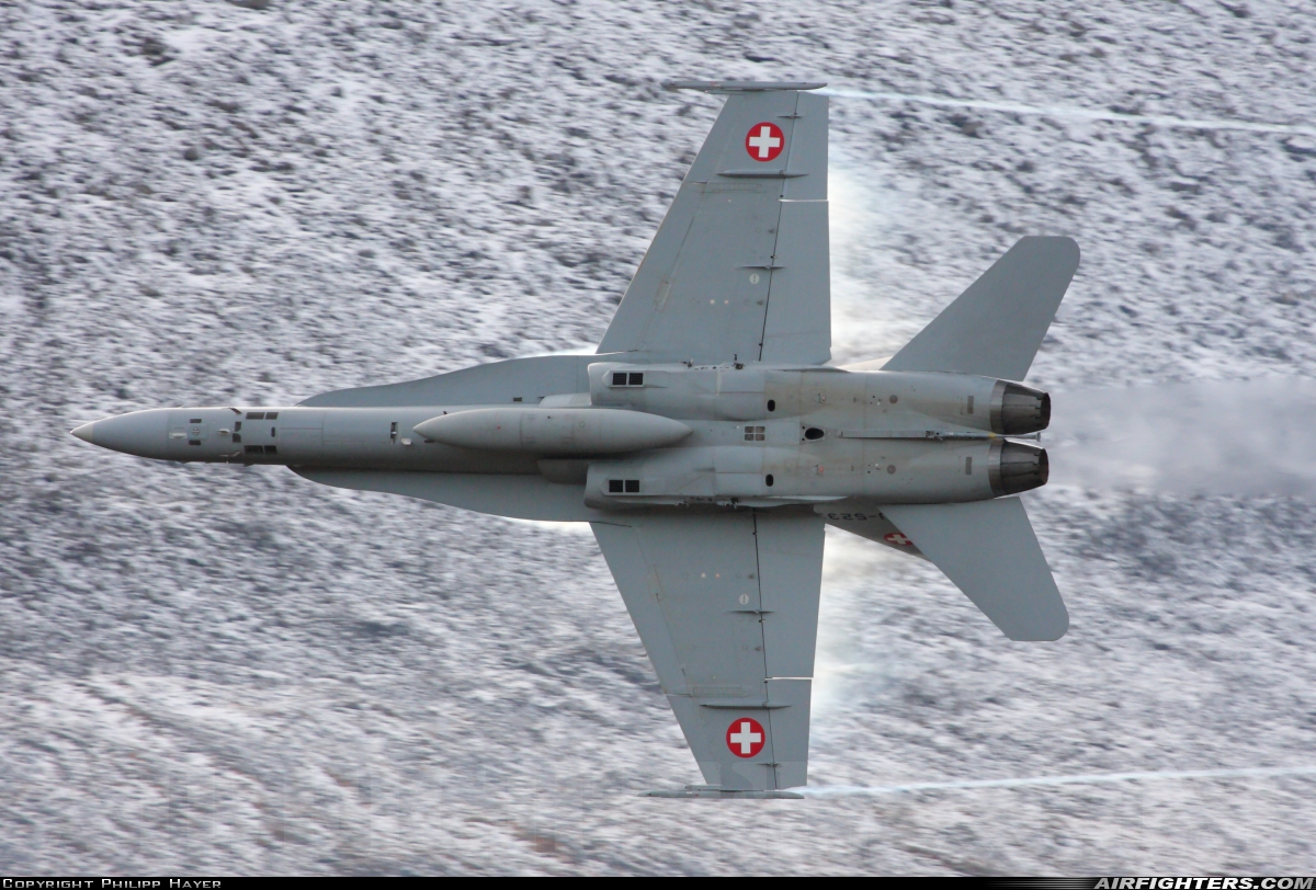 Switzerland - Air Force McDonnell Douglas F/A-18D Hornet J-5233 at Off-Airport - Axalp, Switzerland