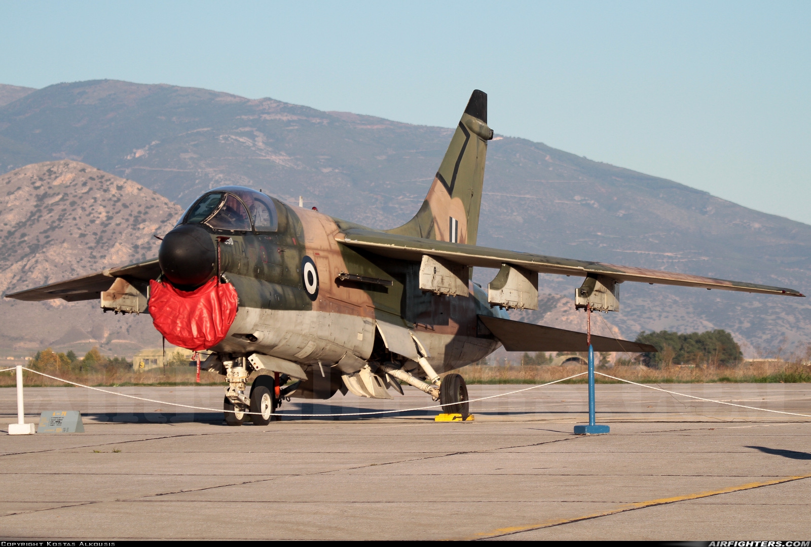 Greece - Air Force LTV Aerospace A-7E Corsair II 160550 at Larissa (LRA / LGLR), Greece