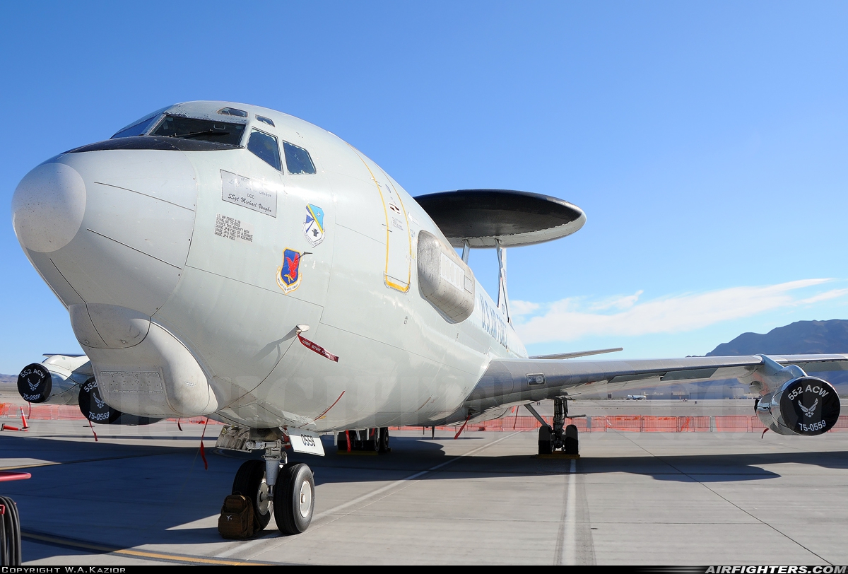 USA - Air Force Boeing E-3B Sentry (707-300) 75-0559 at Las Vegas - Nellis AFB (LSV / KLSV), USA