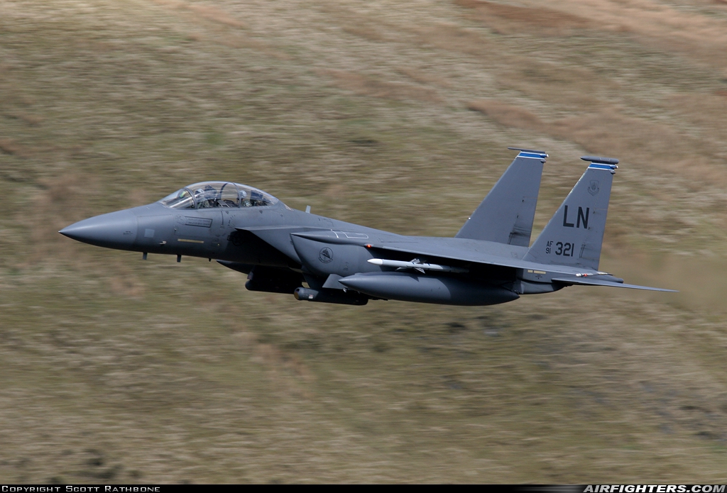 USA - Air Force McDonnell Douglas F-15E Strike Eagle 91-0321 at Off-Airport - Machynlleth Loop Area, UK