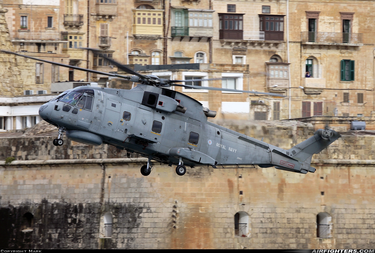 UK - Navy AgustaWestland Merlin HM1 (Mk111) ZH840 at Off-Airport - Valetta Grand Harbour, Malta