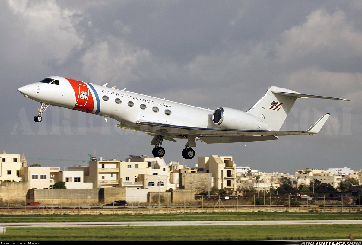 USA - Coast Guard Gulfstream Aerospace C-37A (G550) 01 at Luqa - Malta International (MLA / LMML), Malta
