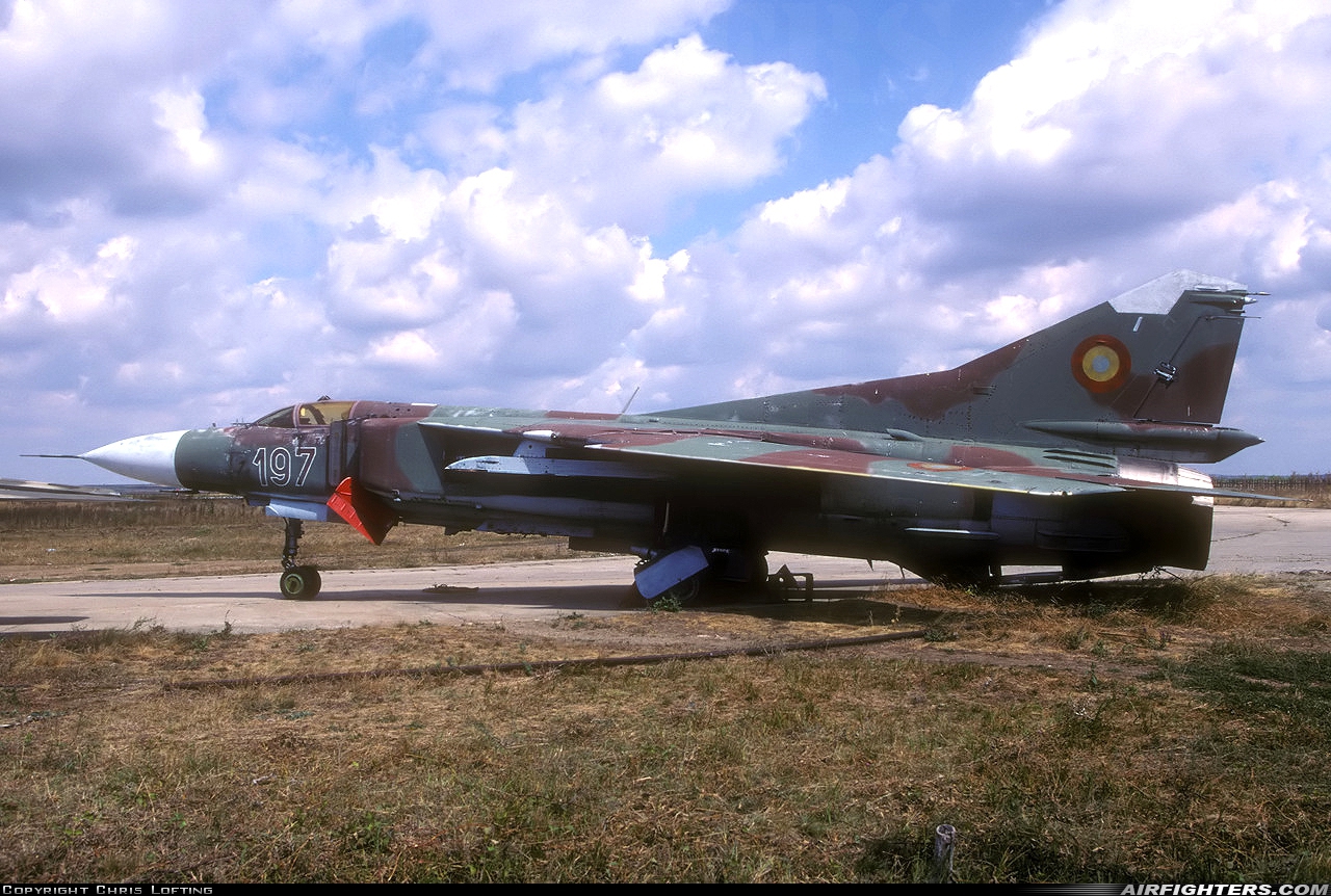Romania - Air Force Mikoyan-Gurevich MiG-23MF 197 at Timisoara - Giarmata (TSR / LRTR), Romania