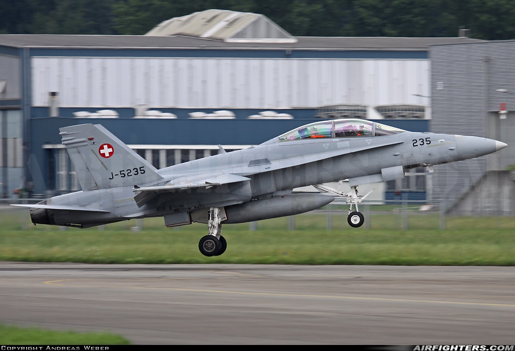 Switzerland - Air Force McDonnell Douglas F/A-18D Hornet J-5235 at Emmen (EML / LSME), Switzerland