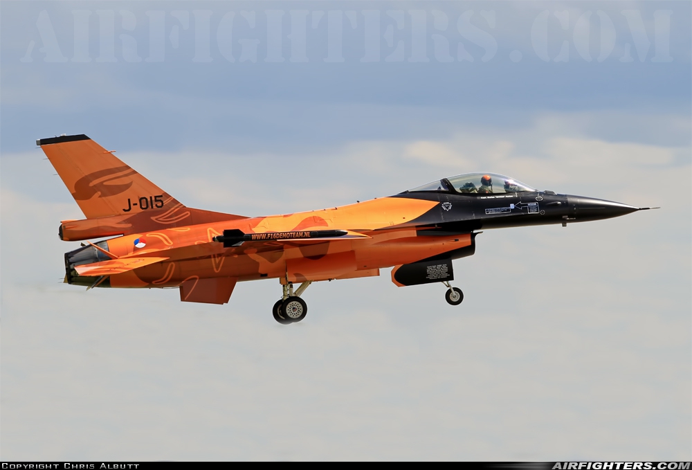 Netherlands - Air Force General Dynamics F-16AM Fighting Falcon J-015 at Waddington (WTN / EGXW), UK