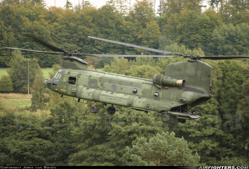Netherlands - Air Force Boeing Vertol CH-47D Chinook D-106 at Off-Airport - Schwarzenborn Exercise Area, Germany