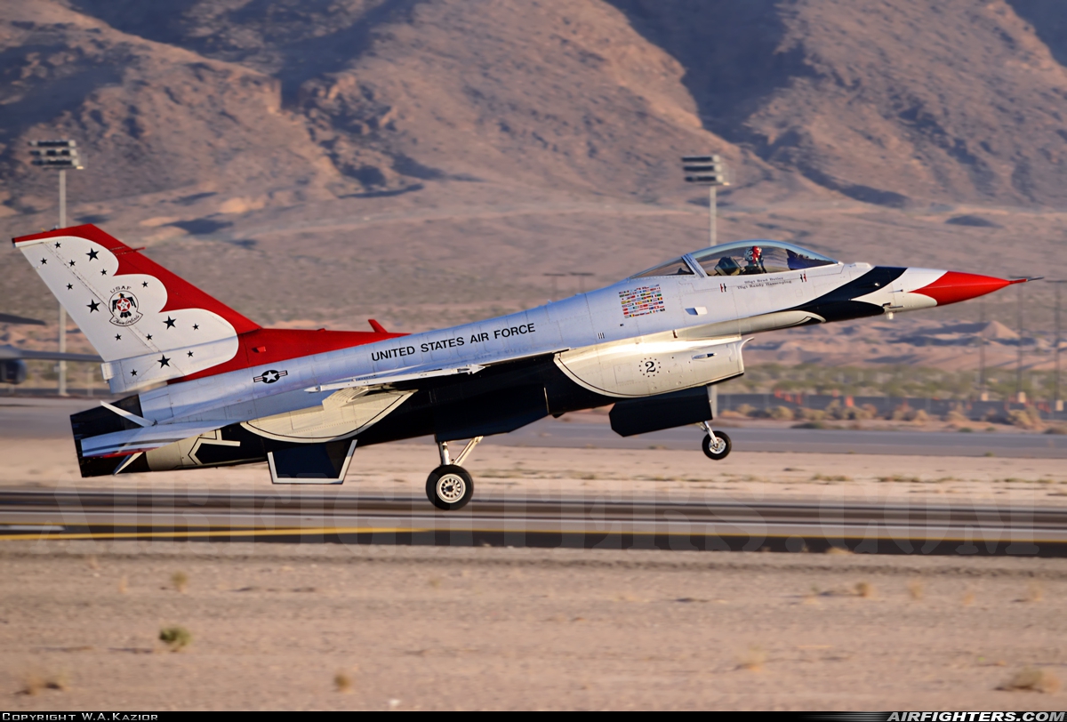 USA - Air Force General Dynamics F-16C Fighting Falcon 92-3881 at Las Vegas - Nellis AFB (LSV / KLSV), USA