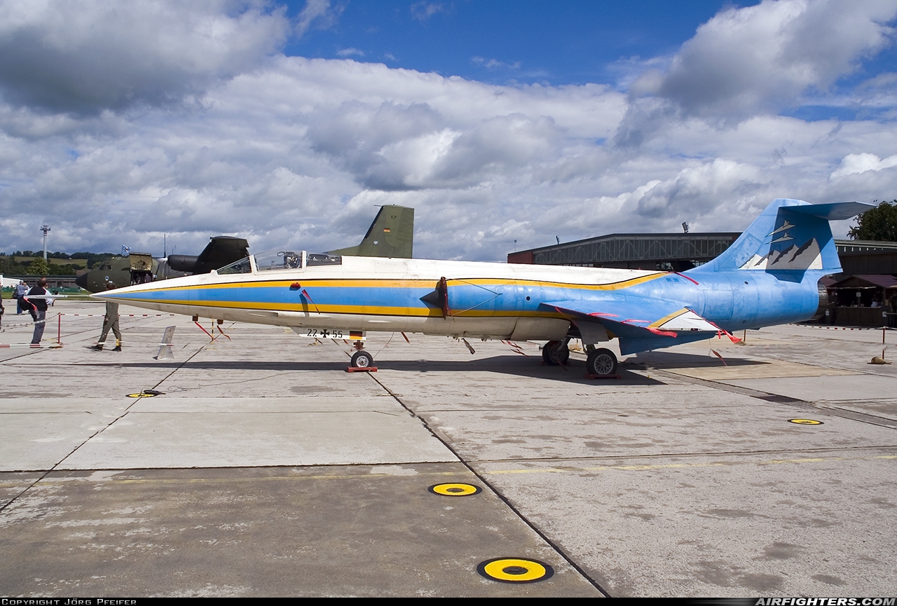 Germany - Air Force Lockheed F-104G Starfighter 22+55 at Off-Airport - Kaufbeuren, Germany