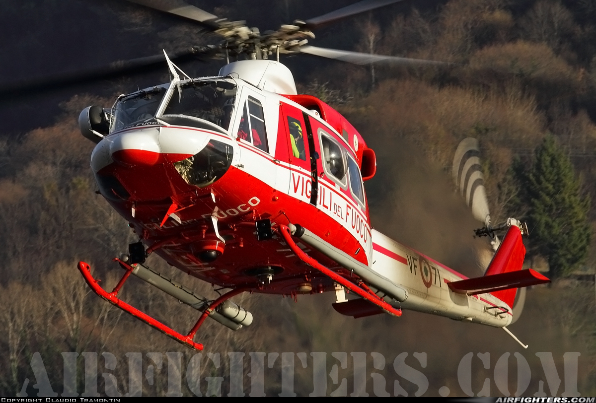 Italy - Vigili del Fuoco Agusta-Bell AB-412EP Grifone I-VFPA at Off-Airport - Revine Lago, Italy