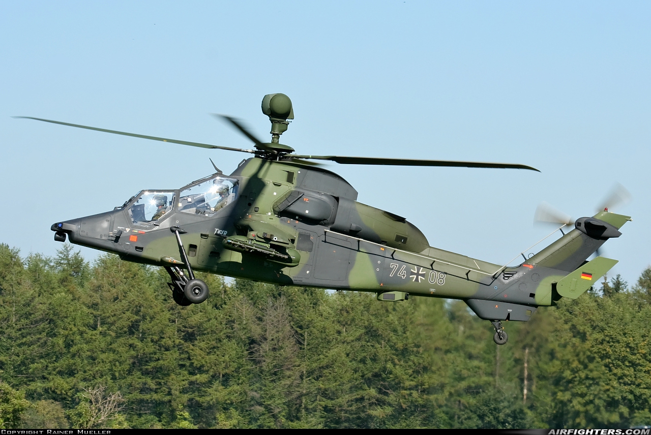 Germany - Army Eurocopter EC-665 Tiger UHT 74+08 at Buckeburg (- Achum) (ETHB), Germany