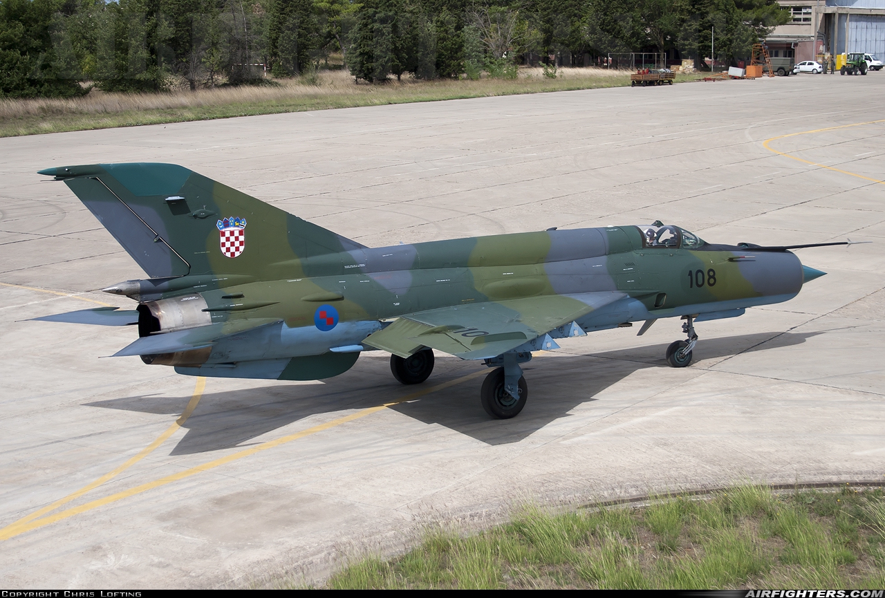 Croatia - Air Force Mikoyan-Gurevich MiG-21bisD 108 at Zadar (- Zemunik) (ZAD / LDZD), Croatia