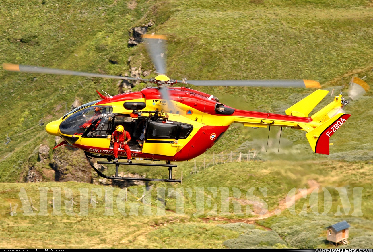 France - Securite Civile Eurocopter EC-145C2 F-ZBQA at Off-Airport - Puy de Dome, France