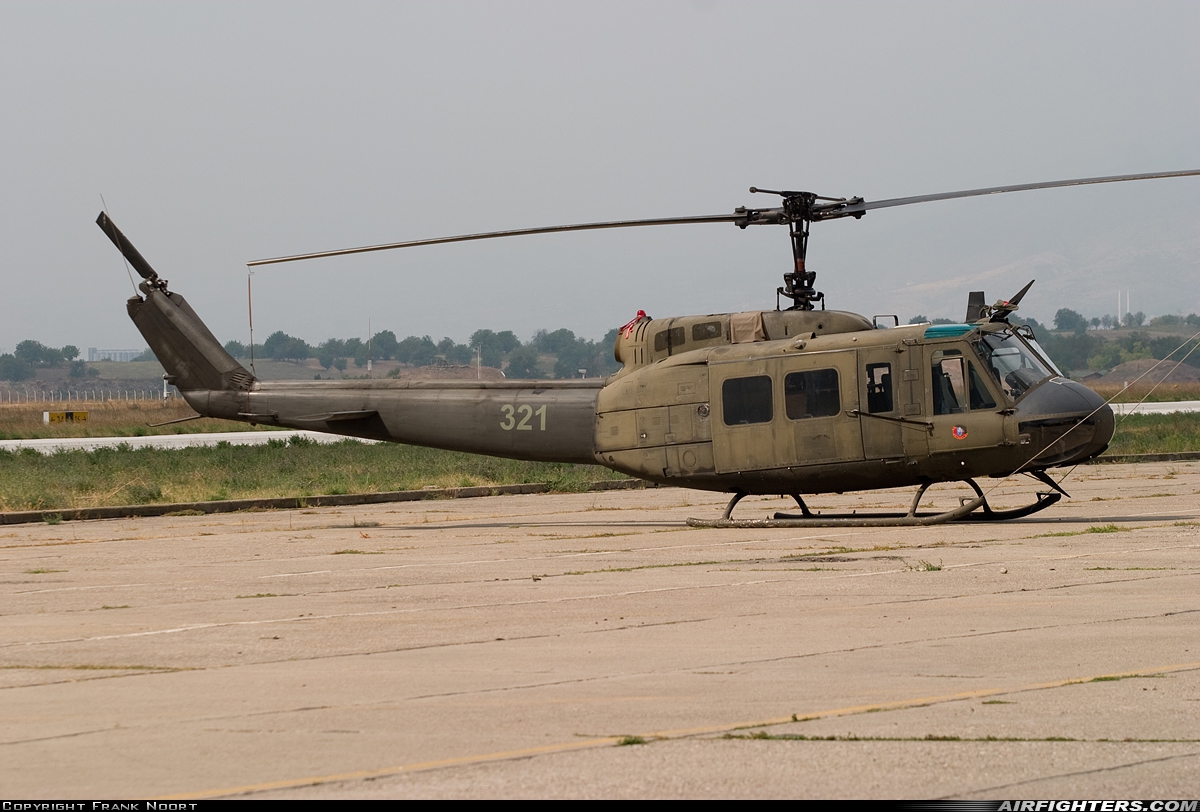 Macedonia - Air Force Bell UH-1H Iroquois (205) 321 at Skopje-Petrovec (SKP / LWSK), Macedonia