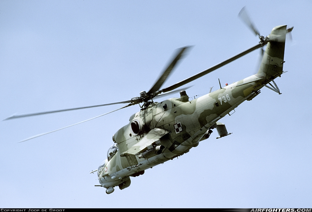 Poland - Army Mil Mi-24W 736 at Darlowo (EPDA), Poland